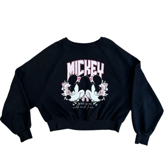 Disney RARE Mickey Mouse Sweatshirt SMALL - Born to be Wild and Free. Boxy Fit - Picture 12 of 16